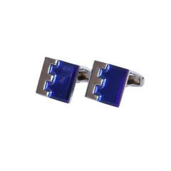 Contemporary Blue & Silver Cufflinks