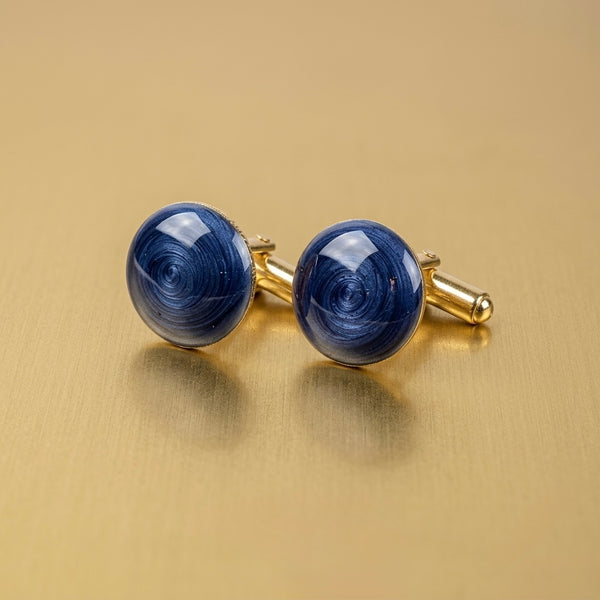 Elegant Blue Swirl Cufflinks