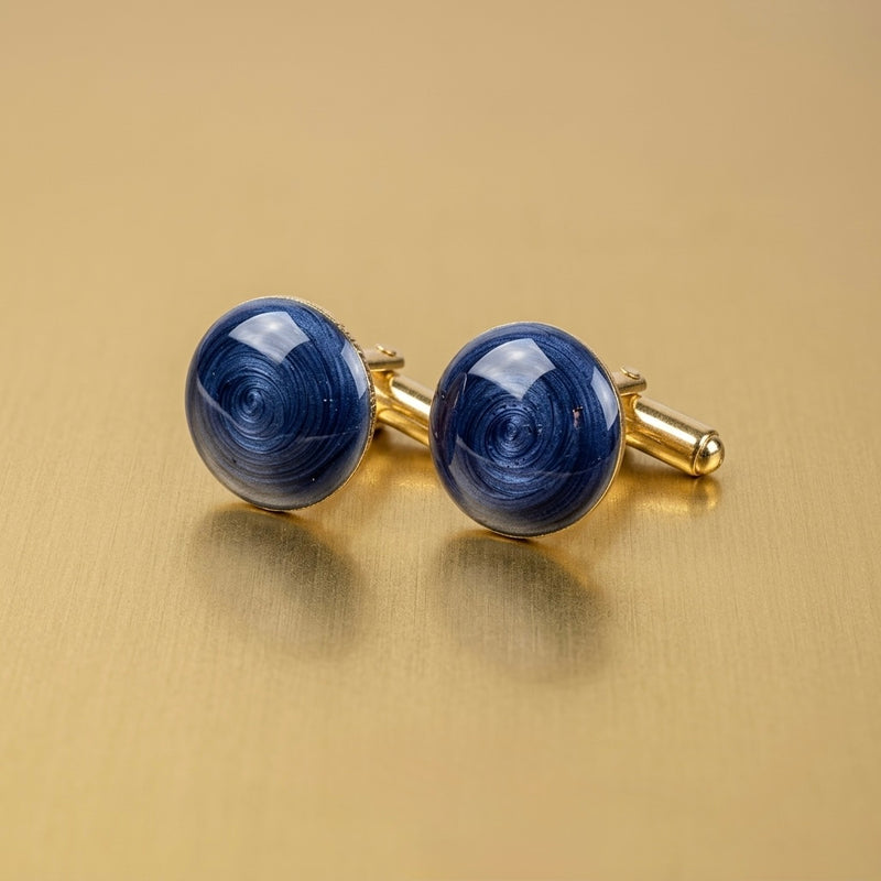 Elegant Blue Swirl Cufflinks