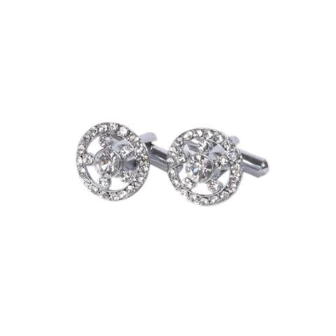 Elegant Crystal Circle Cufflinks