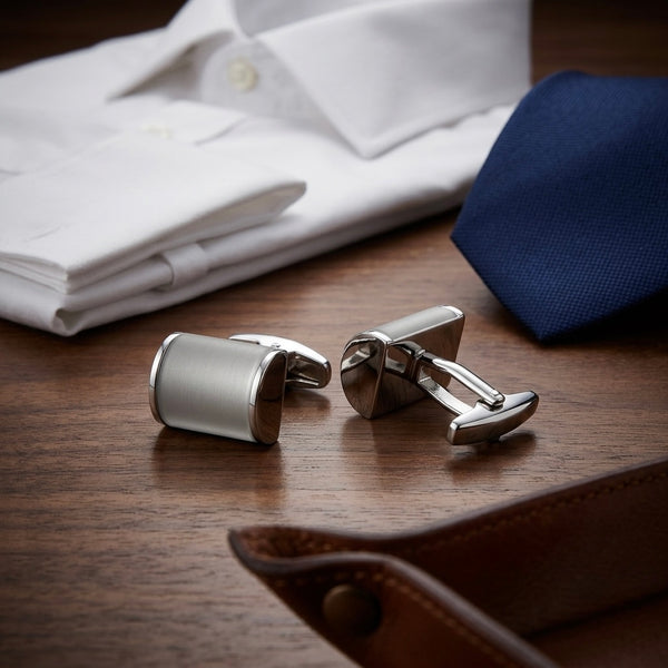 Modern Silver Cufflinks