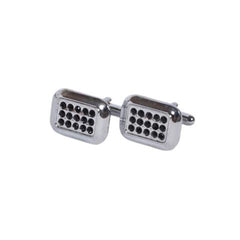 Modern Silver & Black Cufflinks