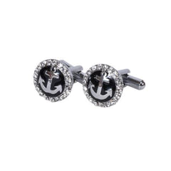 Nautical Anchor Crystal Cufflinks