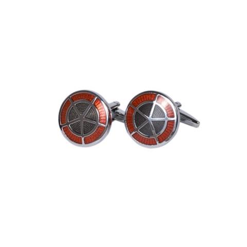 Elegant Red & Silver Cufflinks