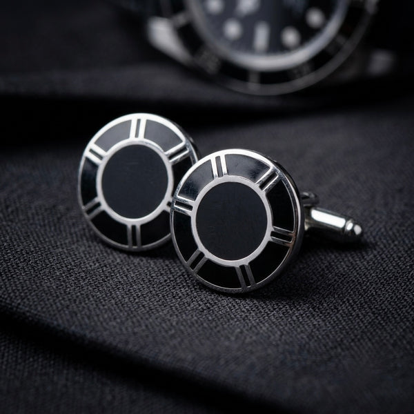 Classic Black & Silver Cufflinks
