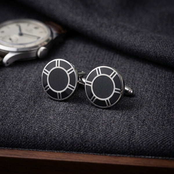 Classic Black & Silver Cufflinks