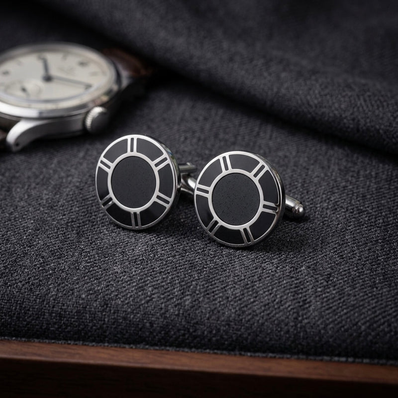 Classic Black & Silver Cufflinks