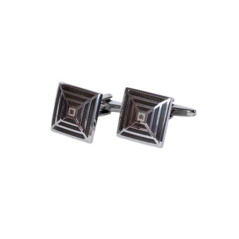 Geometric Gunmetal Cufflinks