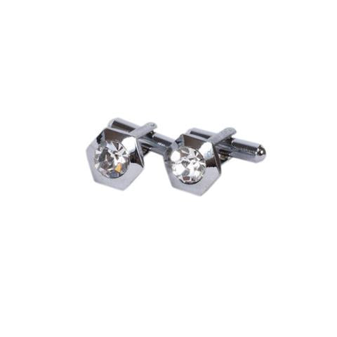 Hexagonal Crystal Solitaire Cufflinks