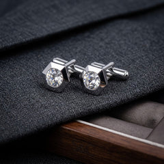 Hexagonal Crystal Solitaire Cufflinks