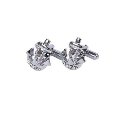 Silver-tone Anchor Cufflinks