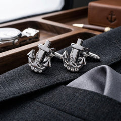 Silver-tone Anchor Cufflinks