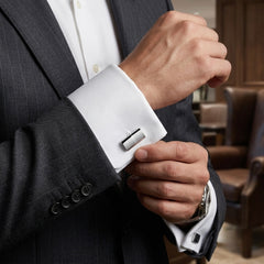Polished Silver Classic Rectangular Cufflinks