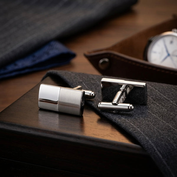Polished Silver Classic Rectangular Cufflinks