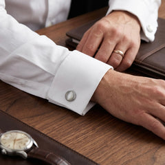 Round Cat’s Eye Gemstone Cufflinks