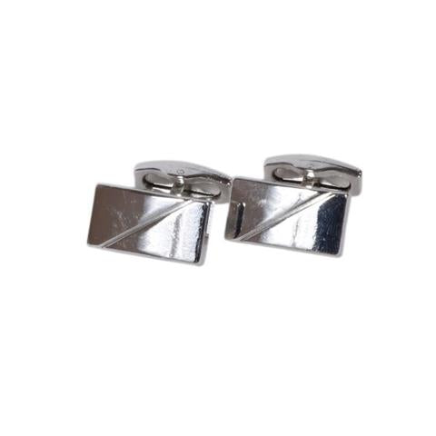 Silver-Tone Rectangular Cufflinks