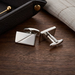 Silver-Tone Rectangular Cufflinks