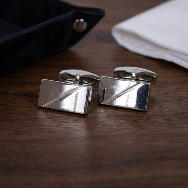 Silver-Tone Rectangular Cufflinks