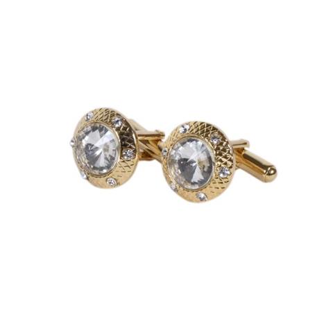 Classic Crystal & Gold-Tone Cufflinks