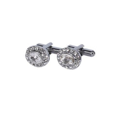 Oval Crystal Halo Cufflinks