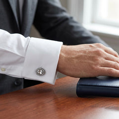 Oval Crystal Halo Cufflinks