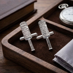 Textured Cricket Bat Cufflinks