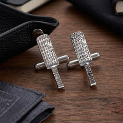 Textured Cricket Bat Cufflinks