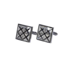Square Lattice Glass Pattern Cufflinks