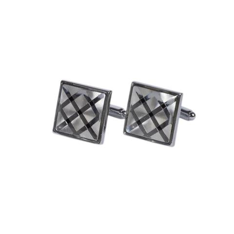 Square Lattice Glass Pattern Cufflinks