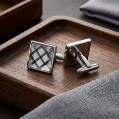 Square Lattice Glass Pattern Cufflinks