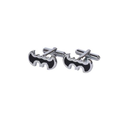 Classic Black & Silver Bat Signal Cufflinks