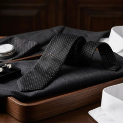 Midnight Onyx Pin-Dot Woven Necktie