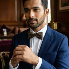 Textured Black & Gold Bow Tie
