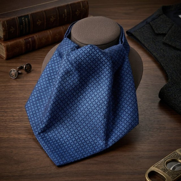 Classic Blue Patterned Cravat