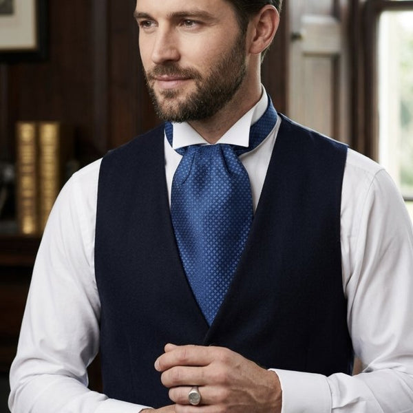 Classic Blue Patterned Cravat