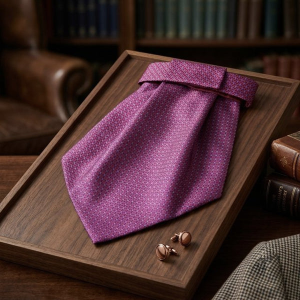 Elegant Burgundy Patterned Cravat