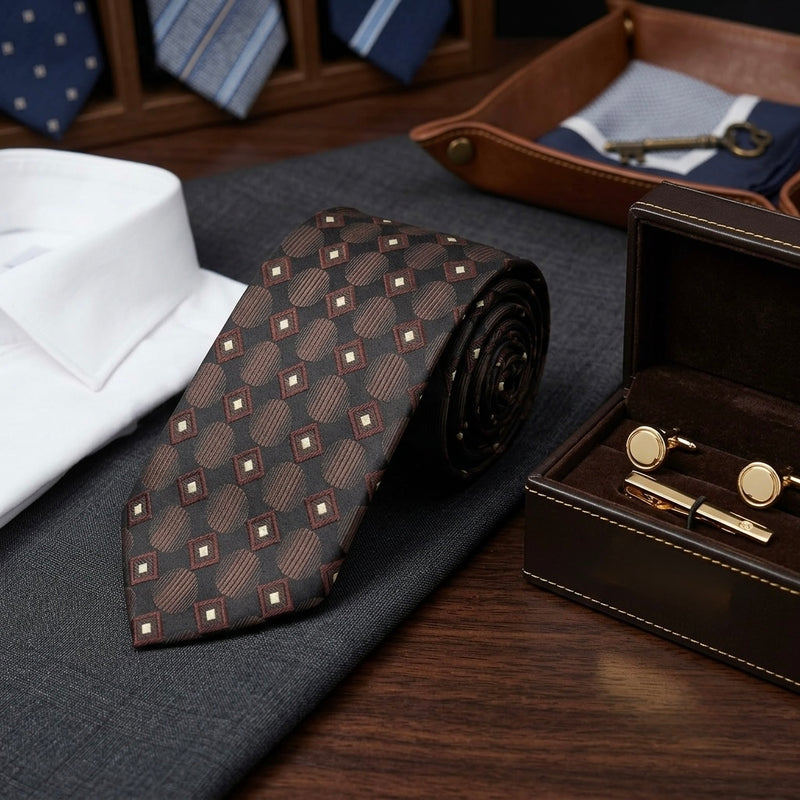 Classic Geometric Pattern Tie