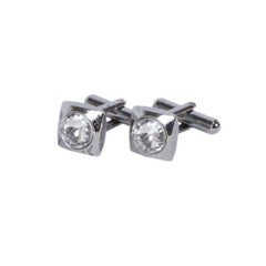 Elegant Crystal Square Cufflinks