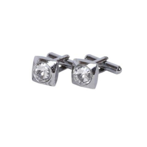 Elegant Crystal Square Cufflinks
