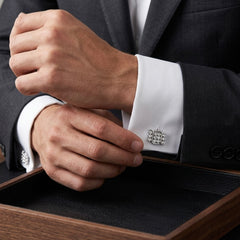 Elegant Crystal-Embellished Cufflinks