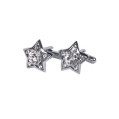 Elegant Crystal-Embellished Cufflinks