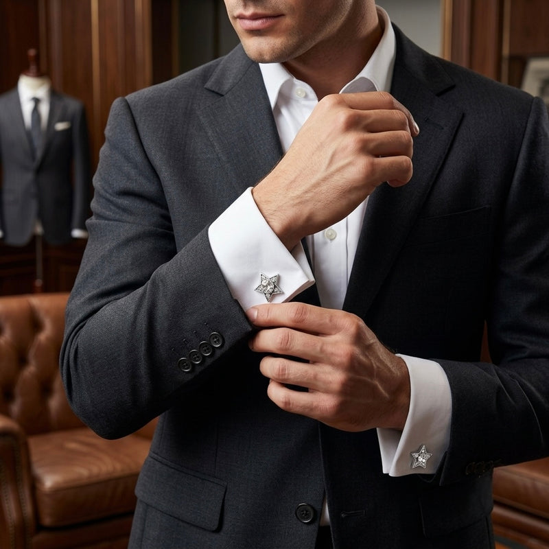 Star-Shaped Crystal Cufflinks