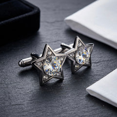 Star-Shaped Crystal Cufflinks