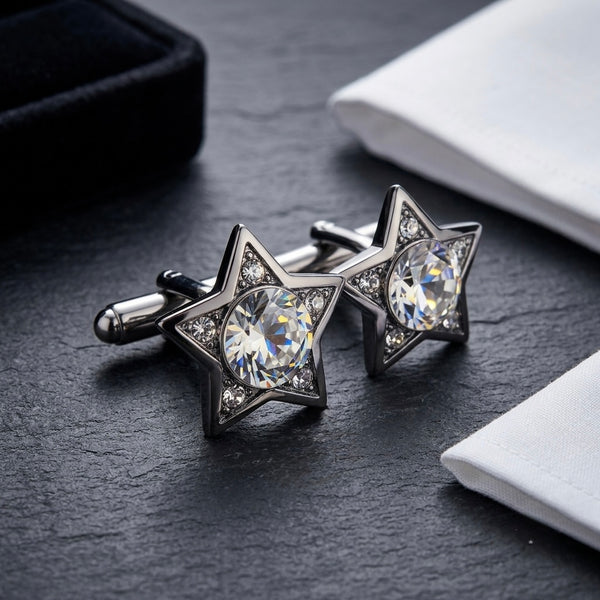 Star-Shaped Crystal Cufflinks