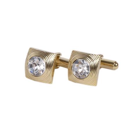 Luxury Gold-Tone Crystal Cufflinks