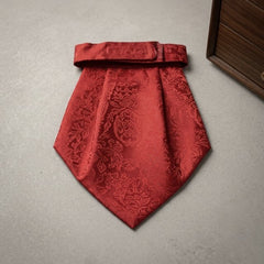 Red Jacquard Silk Cravat