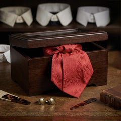 Red Jacquard Silk Cravat