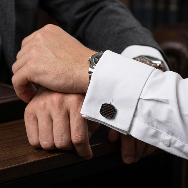 Black & Red Textured Cufflinks