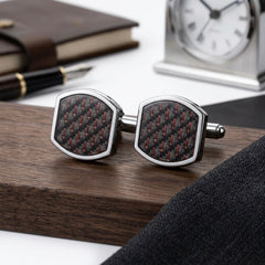 Black & Red Textured Cufflinks
