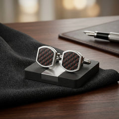 Black & Red Textured Cufflinks